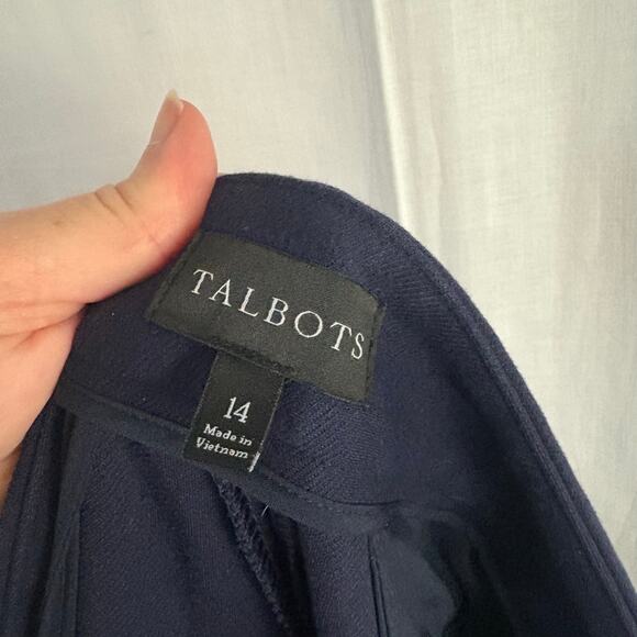 Talbots Navy Blue Wide Leg Sailor Style Pants Size 14 Nautical Career - Picture 4 of 7